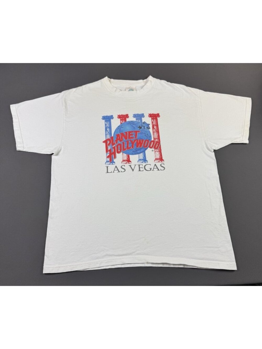 Rare Vintage 90s Planet Hollywood Las Vegas USA Made White XL Promo T Shirt